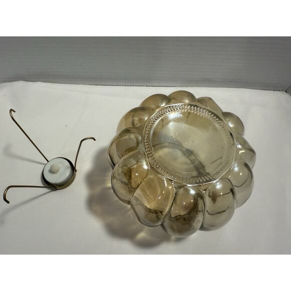 Amber Colored Glass Pumpkin 5” Tea Light Holder - Fall Autumn Harvest Decor - Picture 7 of 8